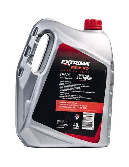 Aceite Extrima Diesel 25w60 Api Cf-4 / Sl X4 Lts