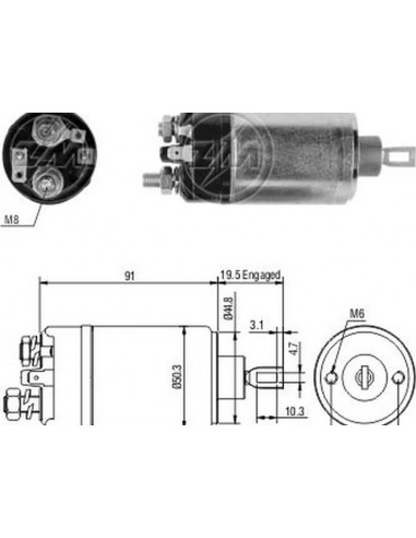 Solenoide Opel-audi-chevette 12v
