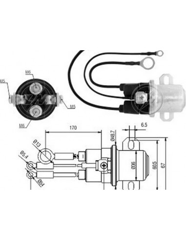 Solenoide Auxiliar D.remy 39mt 12v.