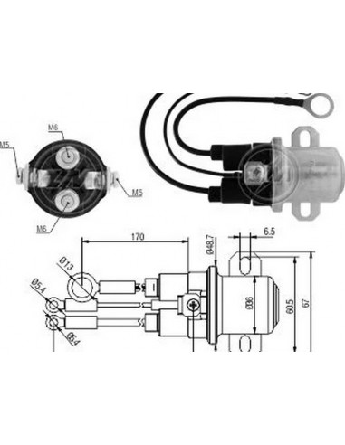 Solenoide Auxiliar D.remy 39mt 24v.