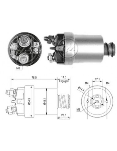 Solenoide Peugeot,dodge 1500 Indiel 12v
