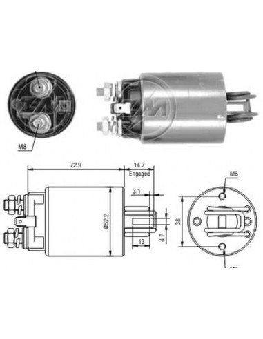 Solenoide Honda-nissan (hitachi) 12v