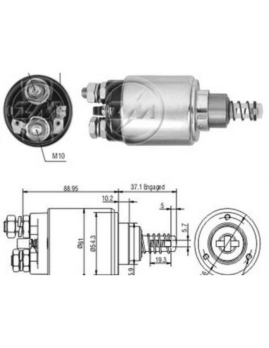 Solenoide New Holland-case-mwm- 12v