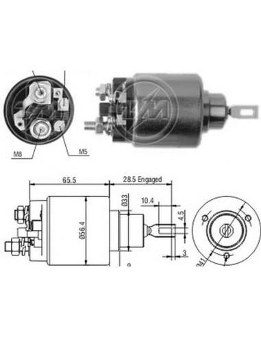 Solenoide Renault 18/21/trafic 12v...