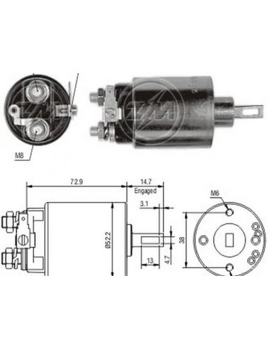 Solenoide Chev.luv,isuzu (hitachi) 12v
