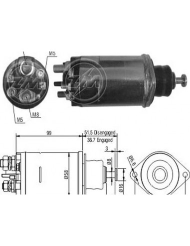 Solenoide 28 Mt (d.remy) 12v