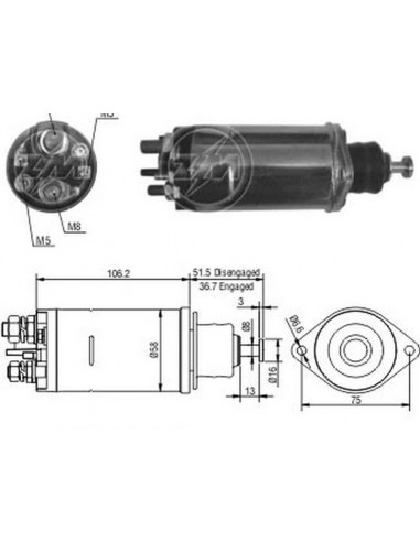 Solenoide Motores 28 Mt (d.remy) 24v