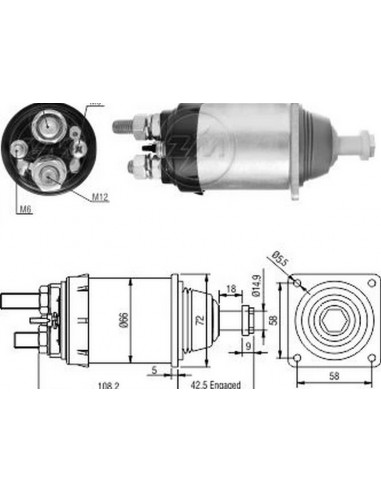 Solenoide M.benz Anclaje Cuadrado 24v