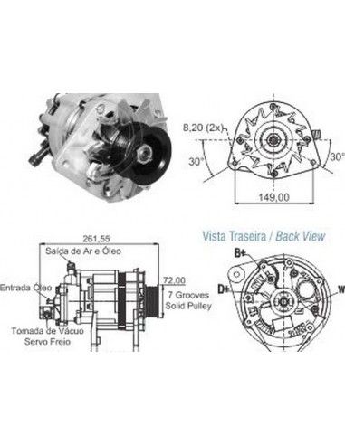 Alternador S10 2.5 / 2.8 - M.benz...