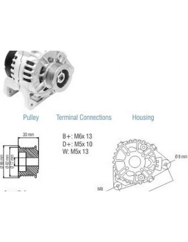 Alternador Ford Courier, Fiesta, Ka...