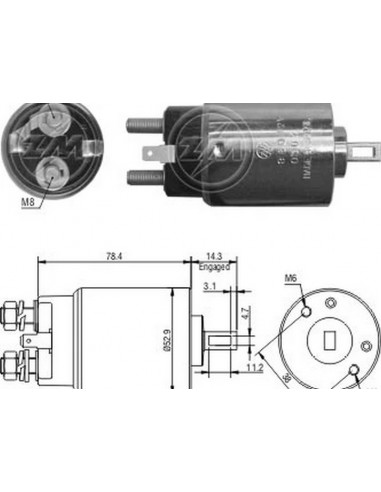 Solenoide Nissan 2.3,2.5 Diesel 12v....